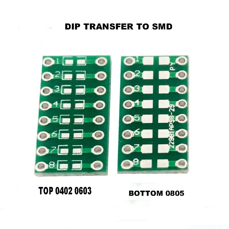 จัดส่งฟรี10Pc Universal Board DIP To SMD 0805 0603 0402 Capacitor LEDอะแดปเตอร์PCB Pcb