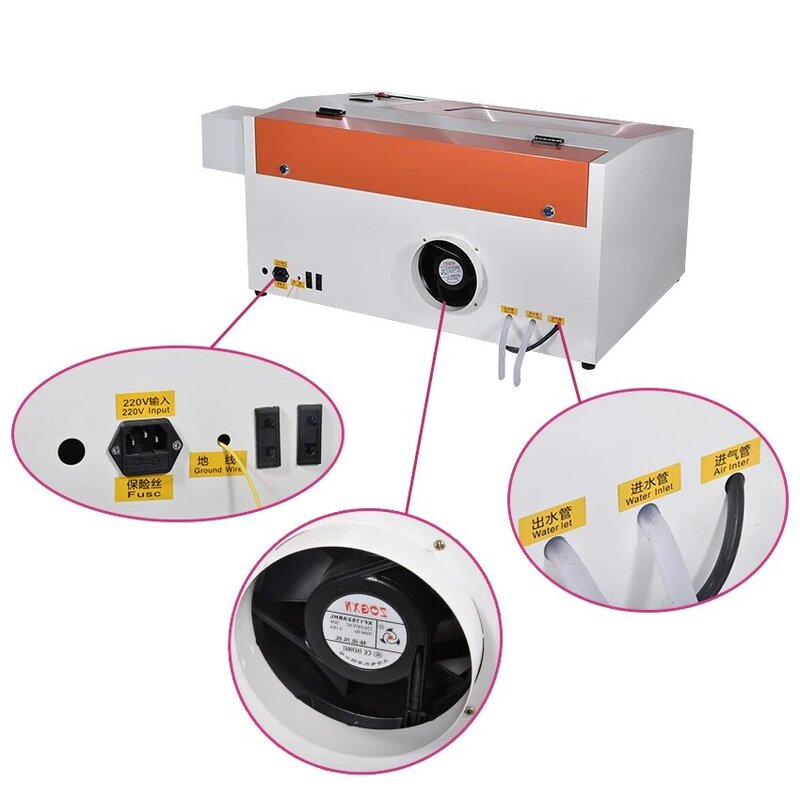 Graveur laser CNC 40W/50W/60W, machine de découpe et de marquage au laser Co2, pour bricolage, en option