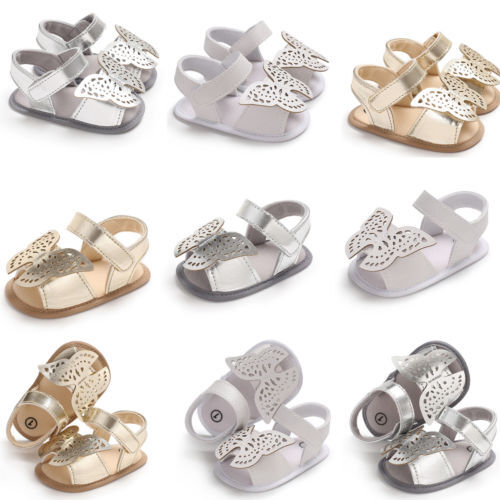 Sandales mocassins à semelle souple pour bébés filles et garçons, chaussures à motif papillon