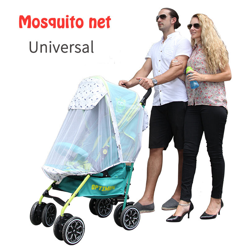 Infant Baby stroller Pushchair Mosquito net Universal Whole cover tent with Reversible zipper Fine mesh accessory for stroller