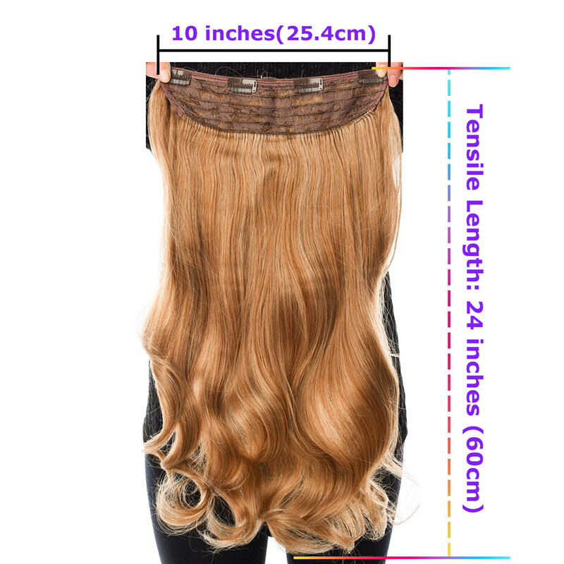 Dindong 24 Inch Golvend Clip In Hair Extensions Blond Silver Grey Synthetische Hittebestendige Vezel 19 Kleuren Beschikbaar Met 4 clips