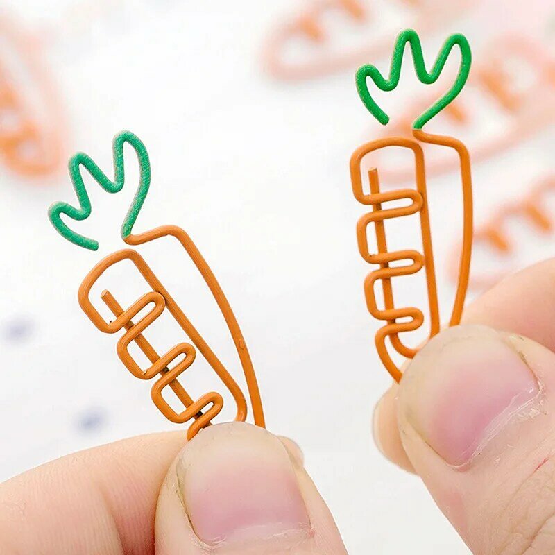 5 pcs/lot Creative Kawaii carrot Shaped Metal Paper Clip Bookmark Stationery School Office Supply