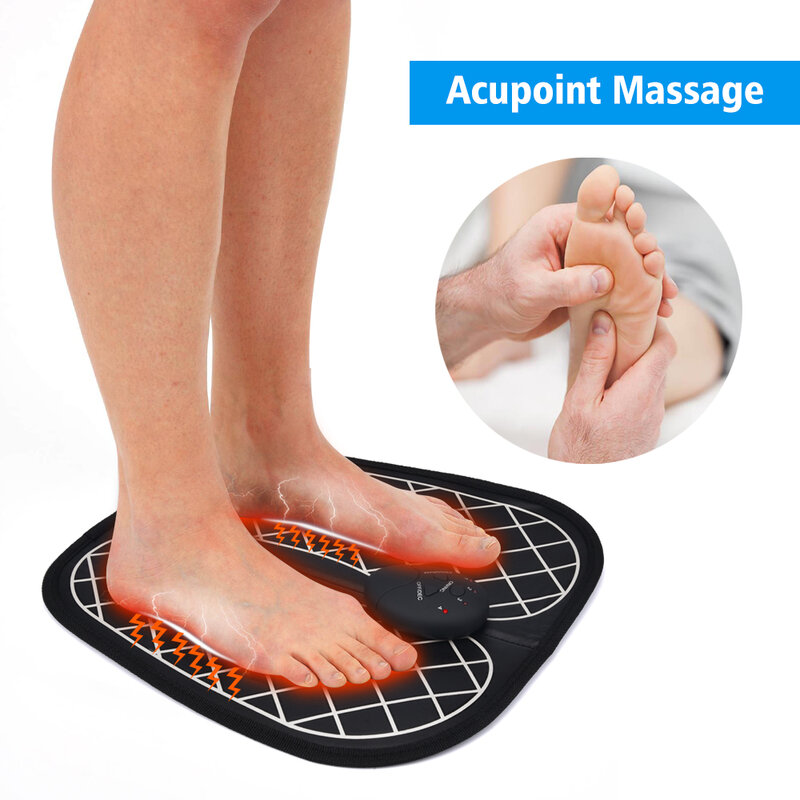 Electric EMS Foot Massager ABS Physiotherapy Revitalizing Pedicure Tens Foot Massager Wireless Feet Muscle Stimulator Unisex A5