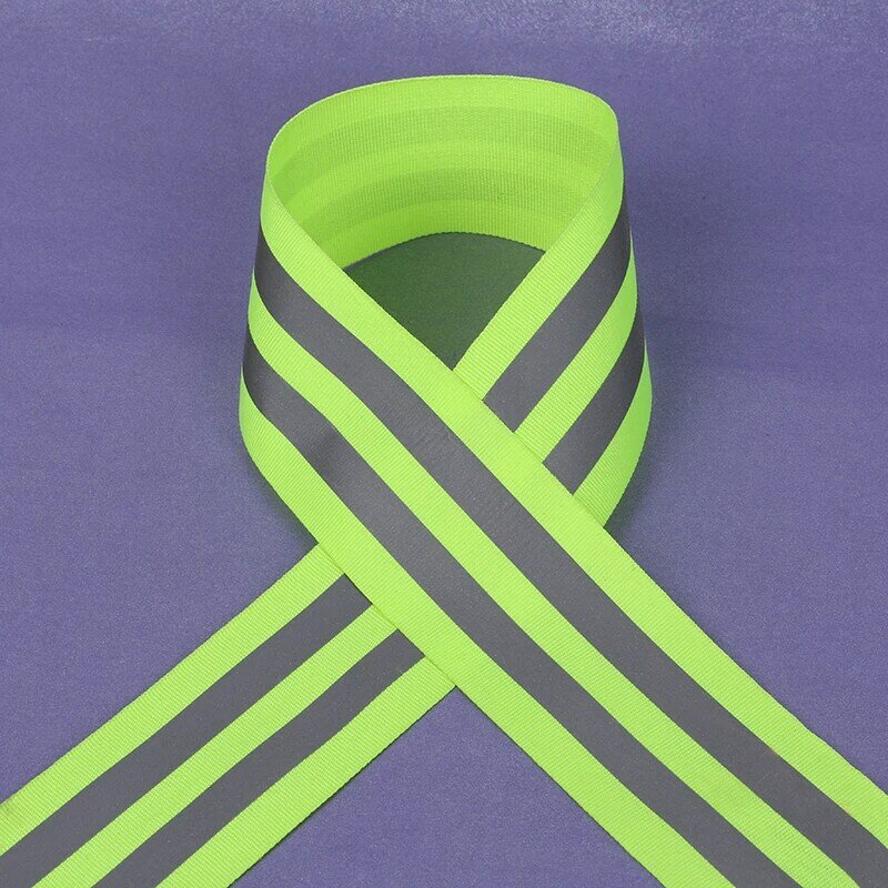 5 Meter,5*1*1cm width,Reflective Fabric Double Strip Fluorescent Ribbon Webbing Reflection Strip Edging Braid Sewing accessories