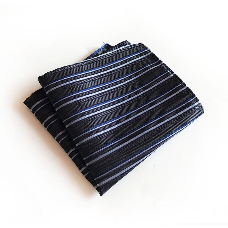 25x25 cm Poliestere Asciugamano Tasca In Bianco E Nero Della Banda Vestito di Affari Sciarpa Quadrata
