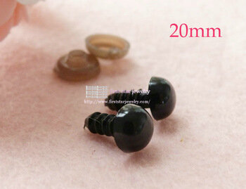 doll findings plastic 20mm full black color eyes for plush Toy eyes with washers/#