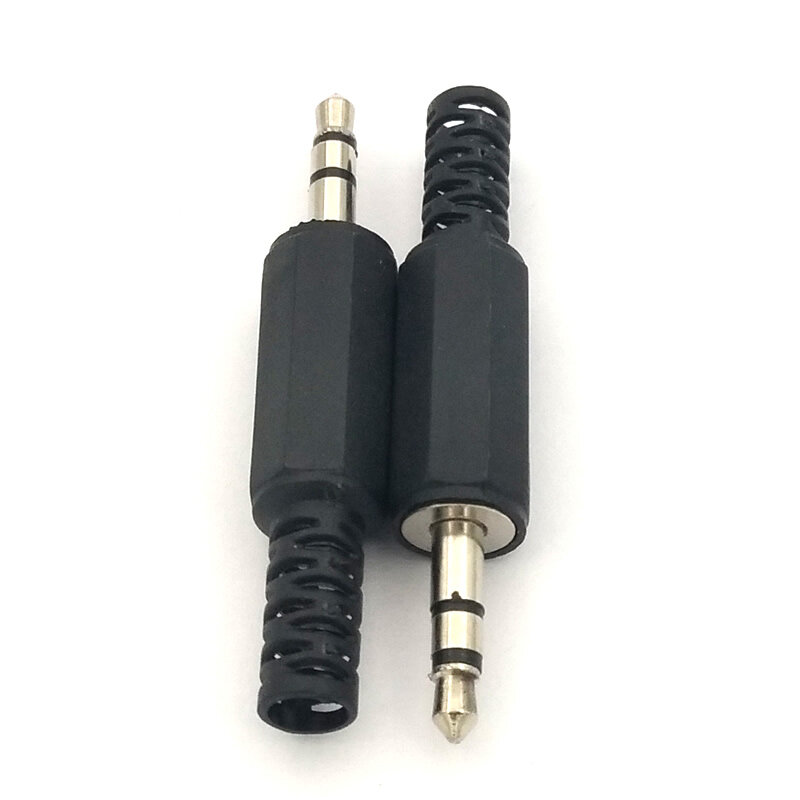 20 piezas conector de audio Mini Jack de 3,5mm, conector macho para auriculares, Conector estéreo 3,5 con carcasa LX1 de plástico negro para teléfono