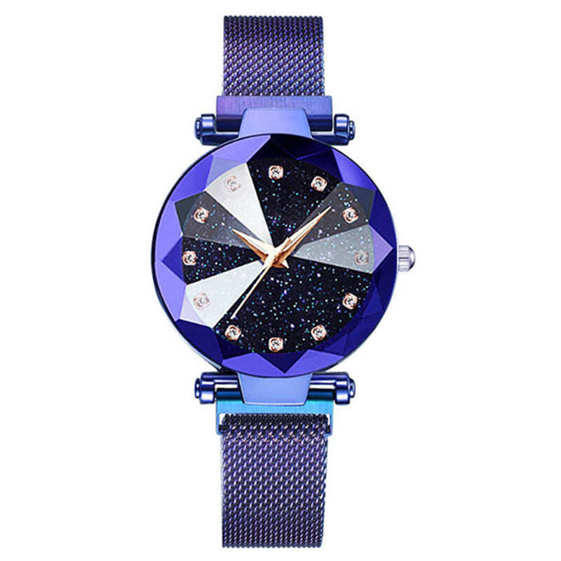 Ctpor Blue Ladies Watch Lovers Gift Stainless Steel Women Wrist Watches Magnet Mesh Belt Bracelet Luxury Fashion Female A Clock