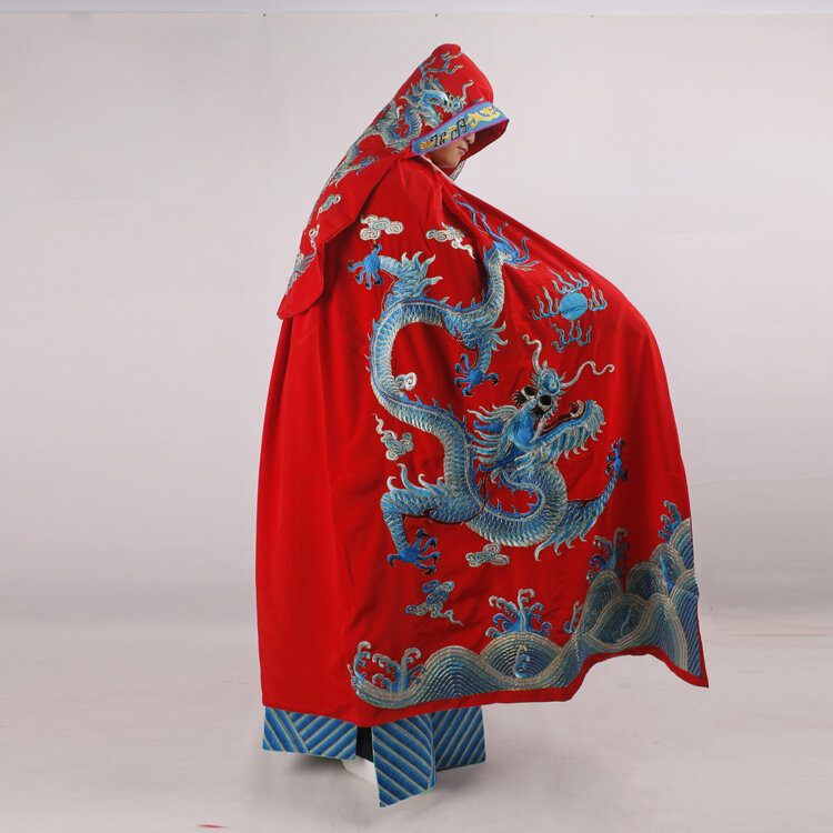Stickerei Drachen Drama turgic Peking Kaiser Mantel Kostüm China Opern Kostüm Karneval chinesische Peking Oper Drama Umhang