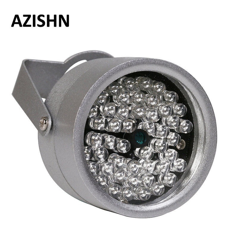 AZISHN-Luz LED impermeável para câmera de vigilância CCTV, iluminador IR, visão noturna infravermelha, enchimento de metal, 48IR LEDS
