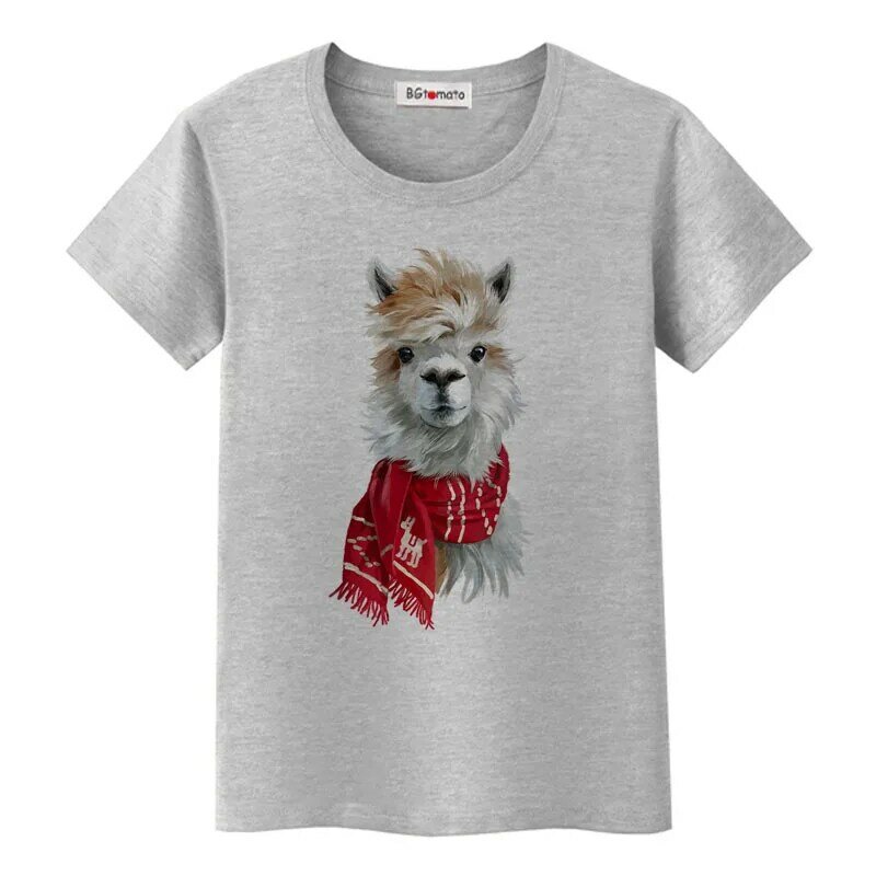 Футболка BGtomato 3D с альпакой, суперкрутая забавная 3D футболка с животными, горячая Распродажа, популярная Стильная Милая футболка, модная уличная футболка
