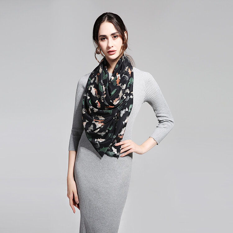 100% шелковый креп-шарф x см, ткань из чистого шелка, новые тренды, Модный женский шарф, зимний шарф, квадратный шарф