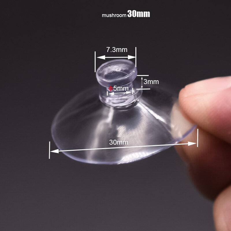 Klar kunststoff Sucker Saugnäpfe Transparent 40mm/30mm Pilz Kopf Saugnäpfe Tasse