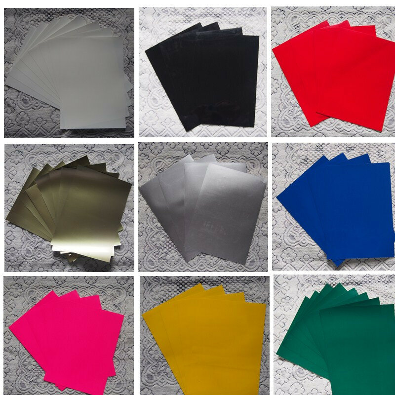 (A4*8 hojas) PU Flex vinilo de papel 8 unids/lote PU vinilo de transferencia de calor premium cortado pu flex con pegamento para T camisas ropa