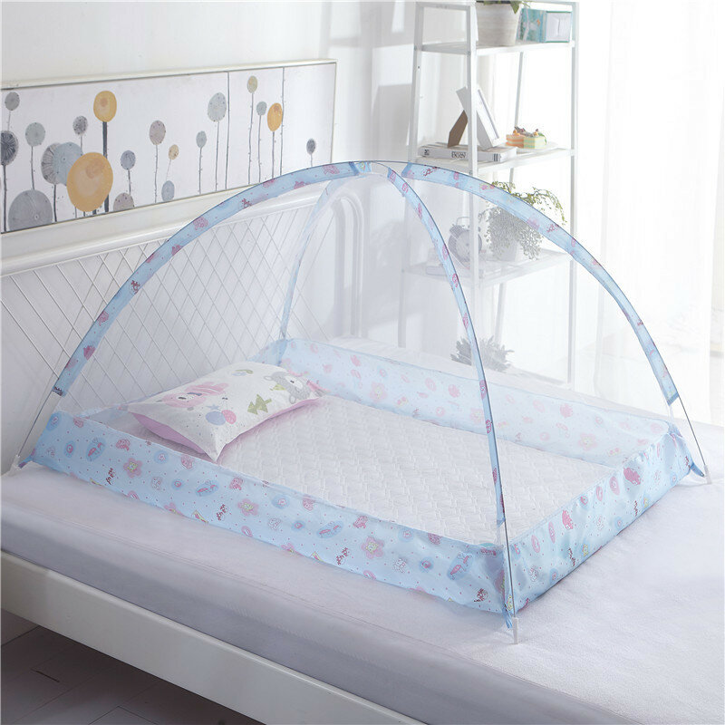 Portable Baby Bedding Crib Mosquito Net Infant Cradle Baby Bed Tent Folding Crib Netting Mosquito Mesh for 0-4 Years 120*80cm