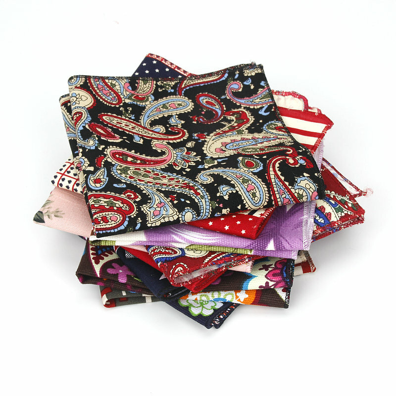 Pañuelos de flores para hombre, pañuelos de Cachemira de lino Vintage, trajes casuales, pañuelo cuadrado de bolsillo, 22x22cm, nuevo
