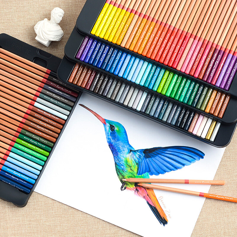 Premium 24/36/48/72/100/120 Oily Color Pencils Tin box Professional Sketch Coloured Drawing Pencil Set School Art Supplies