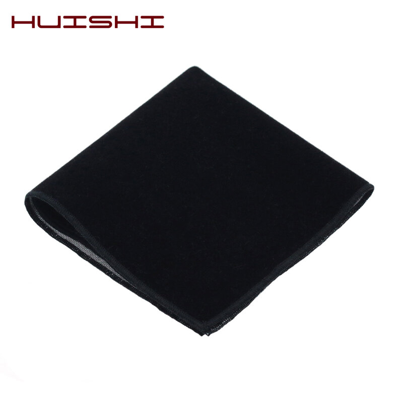 HUISHI – mouchoir de poche carré en velours doré pour hommes, couleur unie, noir, rouge, bleu, petite serviette carrée de poche pour cadeau de fête de mariage