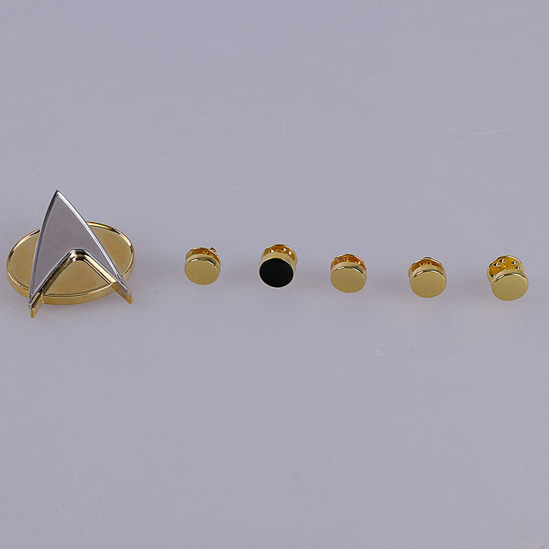 ST Badge Star Souvenir Treks The Next Generation Metal Badge Pin & Rank Pip/Pips 6pcs Set Cosplay Prop