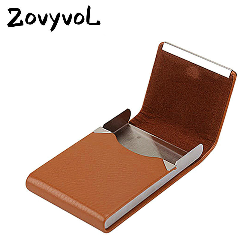 ZOVYVOL 2024, кредитница с RFID-идентификацией, креативный металлический бумажник, кожаный держатель для визиток, для женщин и мужчин, тонкая визитница