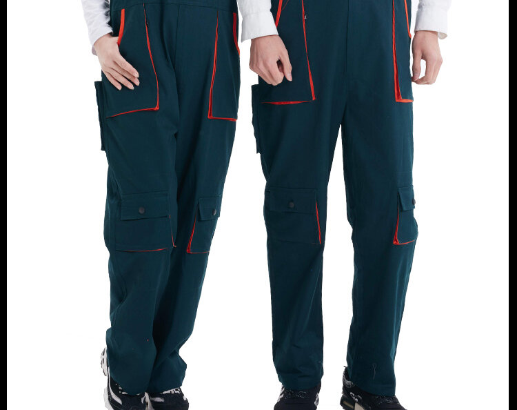 Bib Overall Pakaian Kerja Pria Wanita Ukuran Plus Baju Pelindung Jumpsuits Tali dengan Saku Seragam Tanpa Lengan Bib Celana 4X
