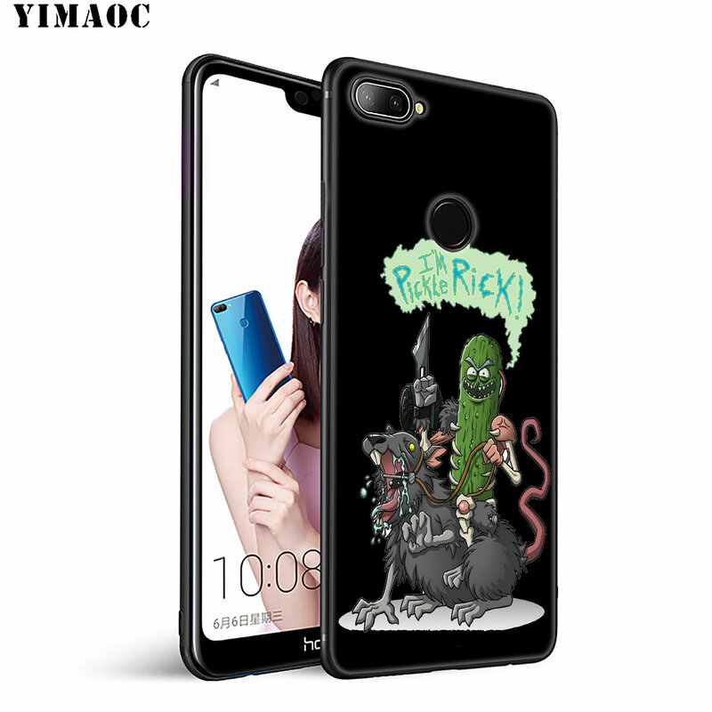 Yimac rick i morty miękkiego silikonu etui na telefony dla Huawei Honor 20 Pro 8C 8X8 9 9X10 Lite 7X 7A Pro czarna okładka