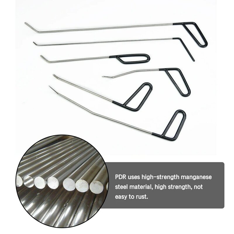Furuix-Paintless Rods Hook Tool Kit, Reparação do carro Dent, Remoção de granizo, Kit Martelo