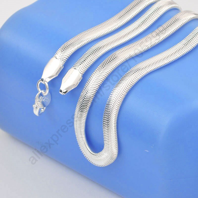 Collana con catena a serpente liscia in stile classico con ago in argento Sterling 925 per la decorazione dell'uomo fermagli di aragosta per gioielli di moda all'ingrosso