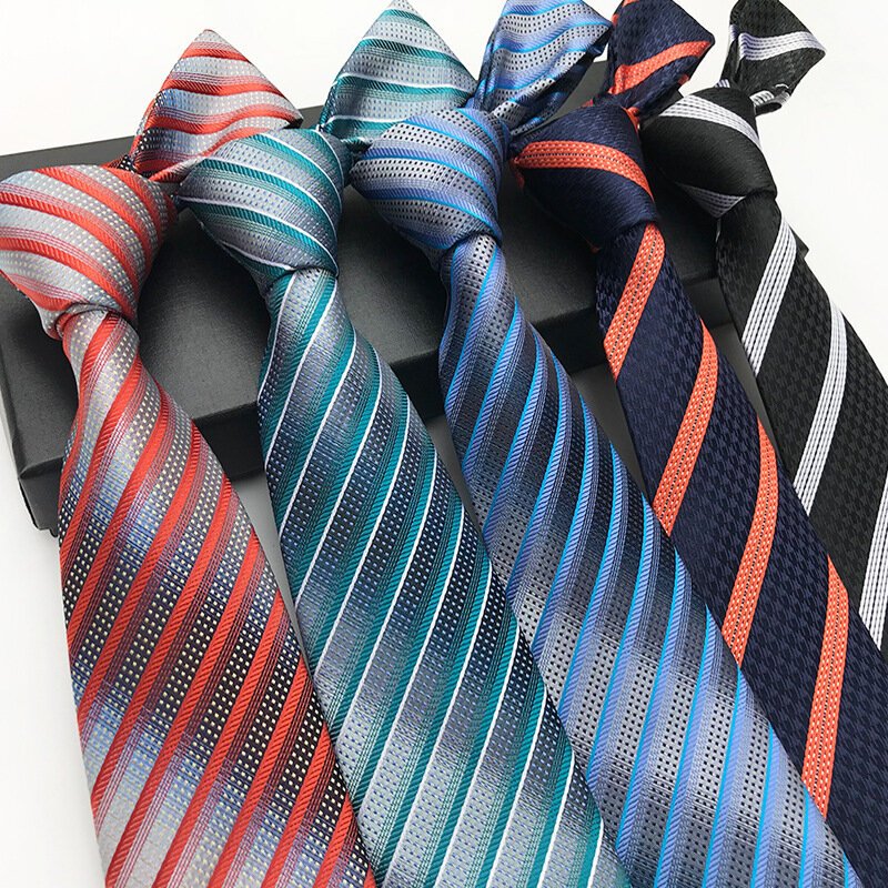 Gran oferta corbata clásica de rayas de Color brillante para hombre, corbata geométrica para fiesta de negocios o boda