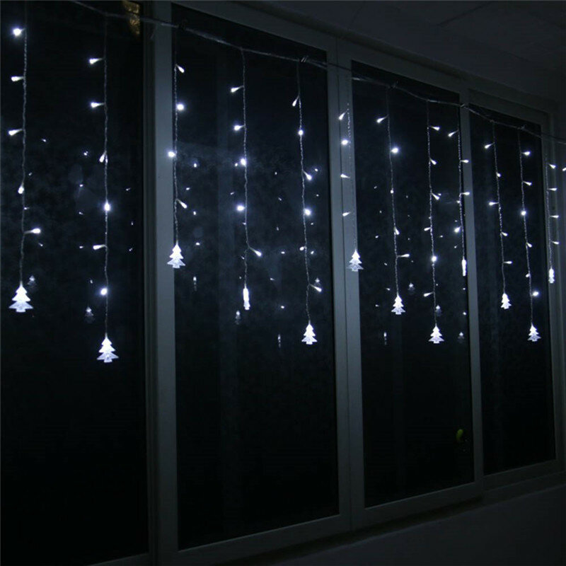 Guirnalda de luces LED de 5M, 16,4 pies de caída, 0,4 m, 0,5 m, 0,6 m, guirnalda de cartón para Navidad, vacaciones, boda, fiesta, decoración al aire libre