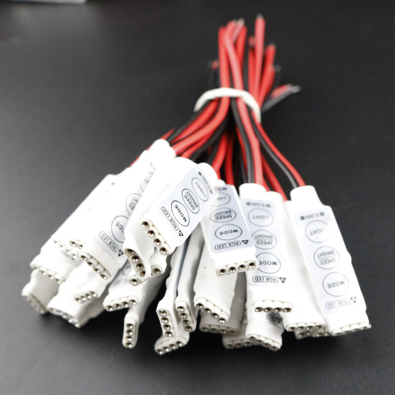 ミニledライトコントローラー,明るさを調整するための3つのrgbカラーキーを備えた12vミニコントローラー,3528および5050 ledストリップライト用,送料無料,卸売り,1個。