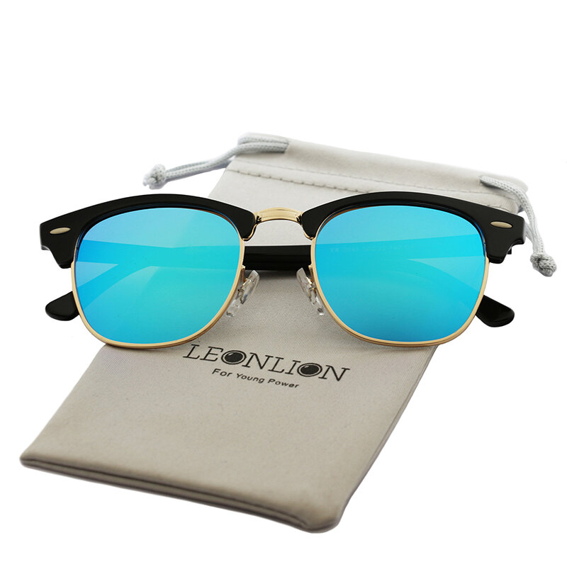 Leonlion Gepolariseerde Semi-Randloze Zonnebril Vrouwen/Mannen Gepolariseerde UV400 Classic Merk Designer Retro Oculos De Sol Gafas