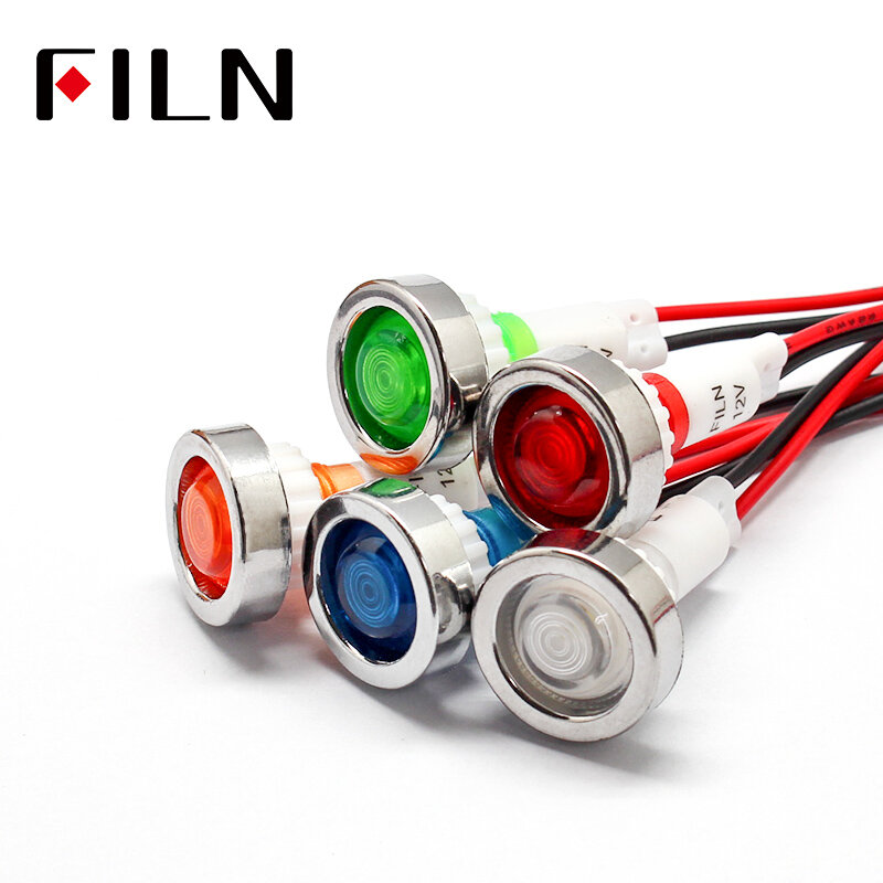 Filn 12 V 220 V 10 Mm LED Plastik Indikator Sinyal Lampu dengan 20 Cm Cbale