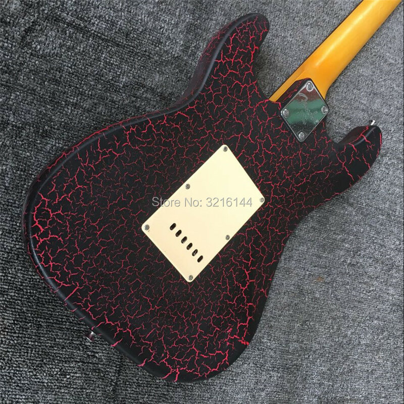 黒と赤のペイントが利用可能,新しいエレキギター,実際の写真,無料配達