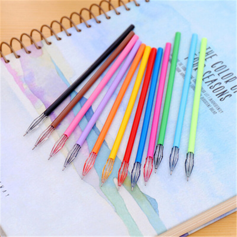 DL stylo de couleur fraîche, noyau de crayon 0.38mm 12 corée, papeterie créative tête diamant neutre, fournitures de bureau pour étudiants