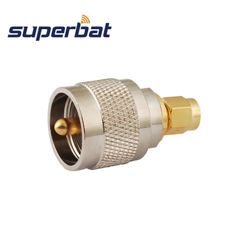 Superbat 5pcs SMA-UHF Adapter SMA Male to UHF Plug Straight RF Coaxial Connector