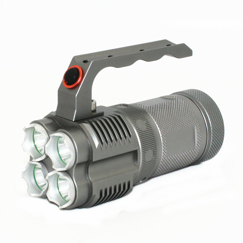 Lanterna portátil de alumínio 4x18650 lm, lanterna led de 4 modos de alta/média/baixa/estroboscópica, bateria de íon-lítio