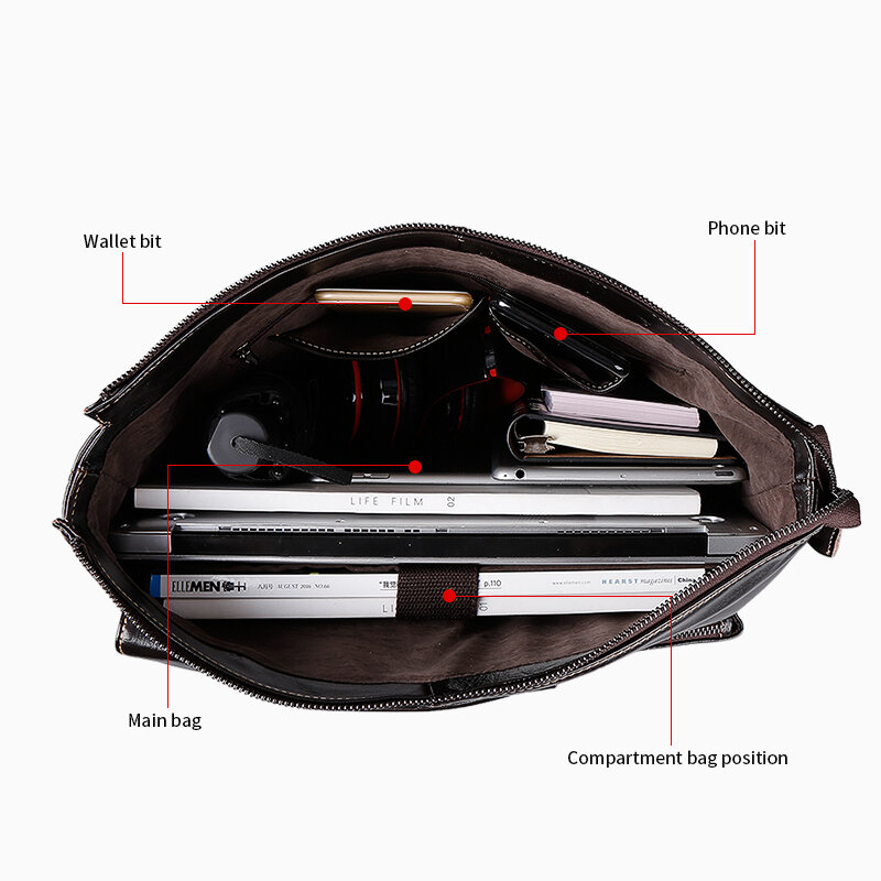 LUCKYERBEAUTY сумка мужская натуральная кожа портфель мужские сумки через плечо для ноутбука а4 натуральная кожа адвокат Файл су