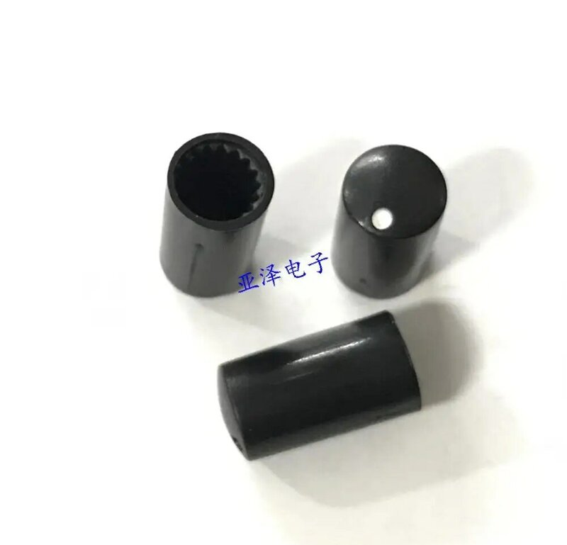 Potenciômetros pretos 7,5x14mm, botões, 6mm, com buracos negros, 20 peças