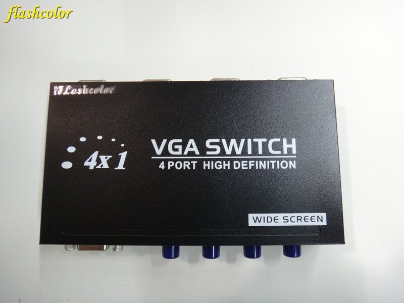 Flashcolor nowy 4 porty 4 do 1 cala się VGA Splitter przełącznik Box