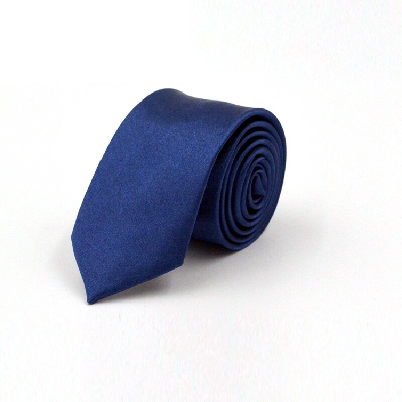 HOOYI 2019 mężczyźni wąski krawat jednolity kolor królewski niebieski krawat poliester tanie wąskie krawat 5 cm szerokość 36 kolorów