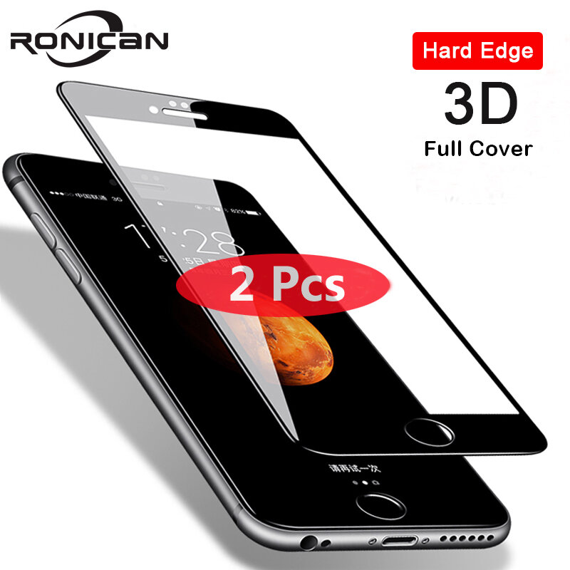 2Pcs 3D Full CoverกระจกนิรภัยสำหรับiPhone 12 11 Pro Max XR X XSหน้าจอป้องกันฟิล์มสำหรับiPhone 5 6 6S 7 8 Plus