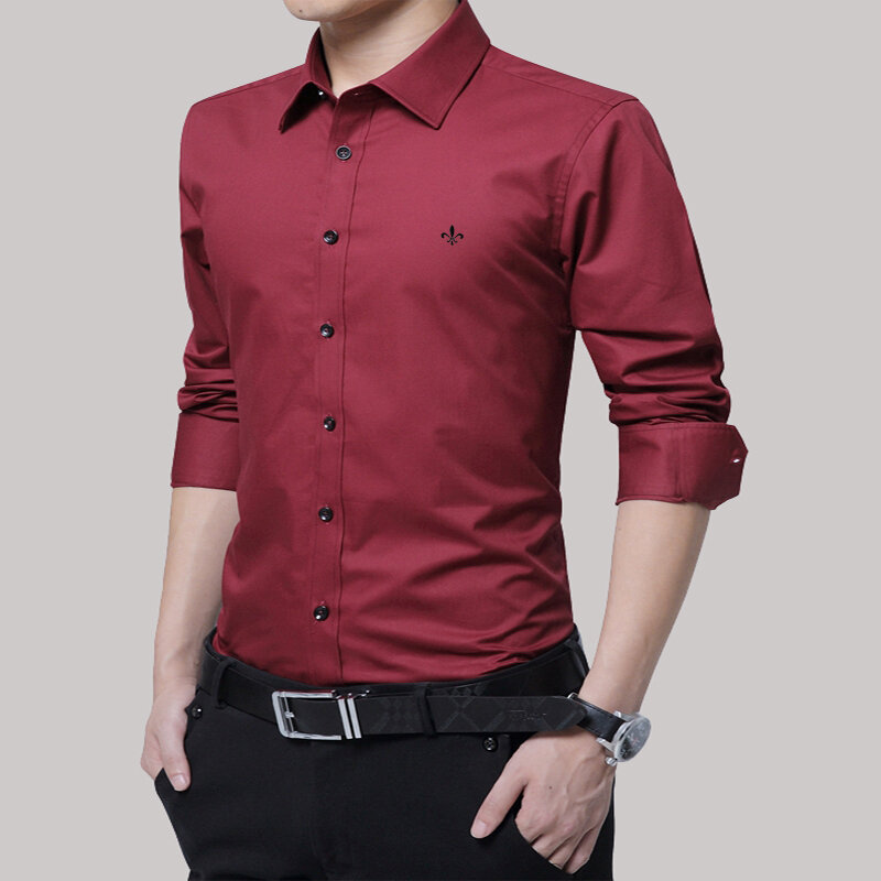 Dudalina мужская рубашка без карманов, 2020, с длинным рукавом, хлопок, повседневная, высокого качества, деловая, приталенная, дизайнерское платье