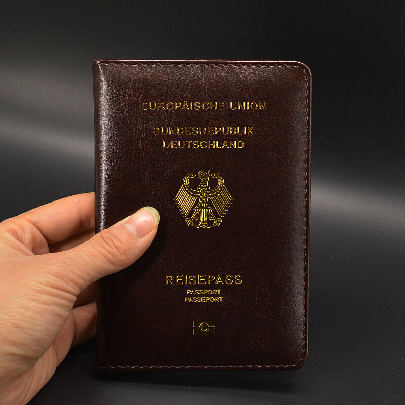 Deutschland Passport Abdeckung Frauen Reise Brieftasche Pass Halter Pu Leder Fall für Pässe Reisepass Deutschland protector