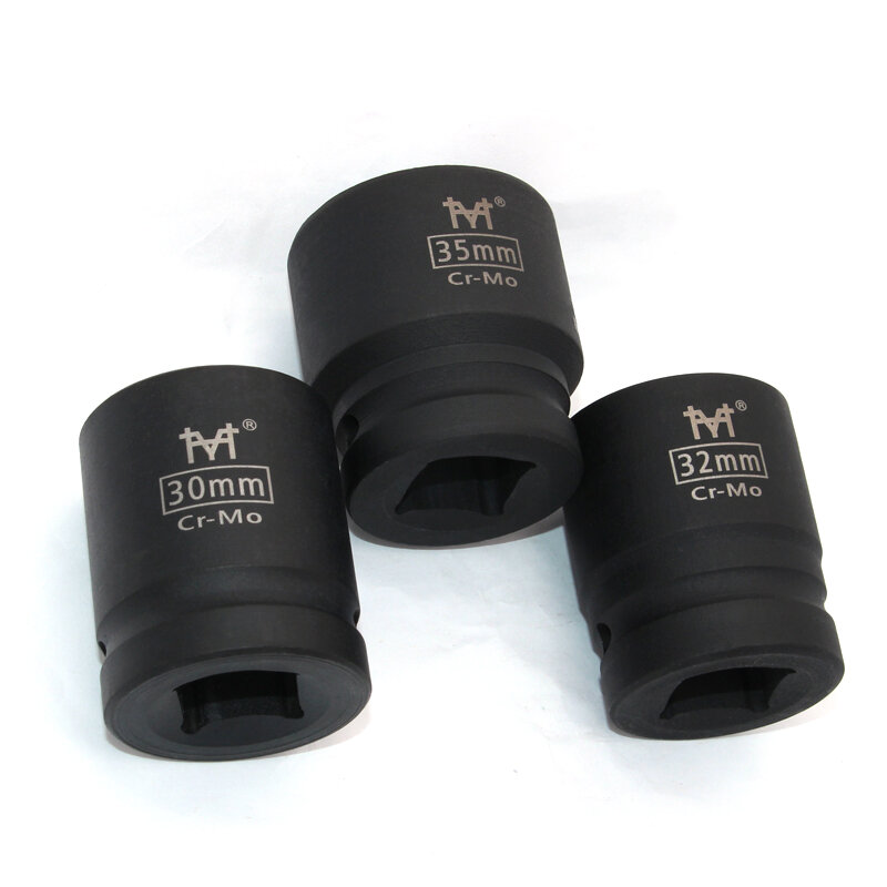 Enchufe de impacto de CR-MO, accesorio de alta resistencia, 17mm, 18mm, 19mm, 21mm, 22mm, 24mm, 27mm, 30mm, 35mm, 38mm, 41mm, 46mm, color negro, 3/4 pulgadas