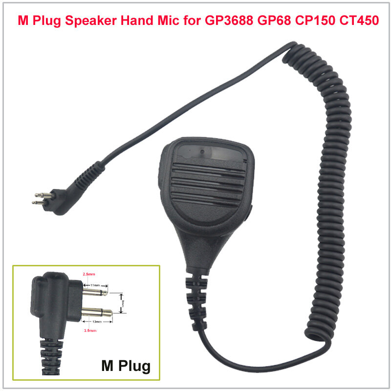 M Plug Speaker Déterminer/Microphone lancé pour Motorola CP200 CT450 GP3688 GP68, TC-700 TC-500 Hytera, PX-508 PUXING, Kirisun Sanalys