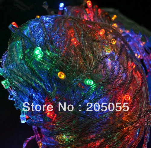 100m 600led luzes da corda de fadas para o natal natal casamento guirlanda festa decoração 220v ue-colorido