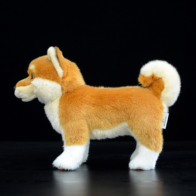 20cm Real Life Standing Black Japanese Shiba Inu Plush Toys Soft Lifelike Dog Stuffed Animal Toy Kid Toys Christmas Gifts