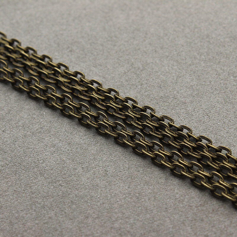 10 jardas/lote ródio/prata/ouro/gunmetal/bronze antigo cor colar cadeias de bronze a granel para diy jóias que fazem materiais f712