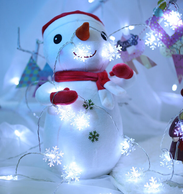 Vakantie Verlichting 3M 20LED Sneeuwvlok Thuis Xmas Decoratie Kerstverlichting Buiten Waterdichte Fairy Gordijn String Lamp